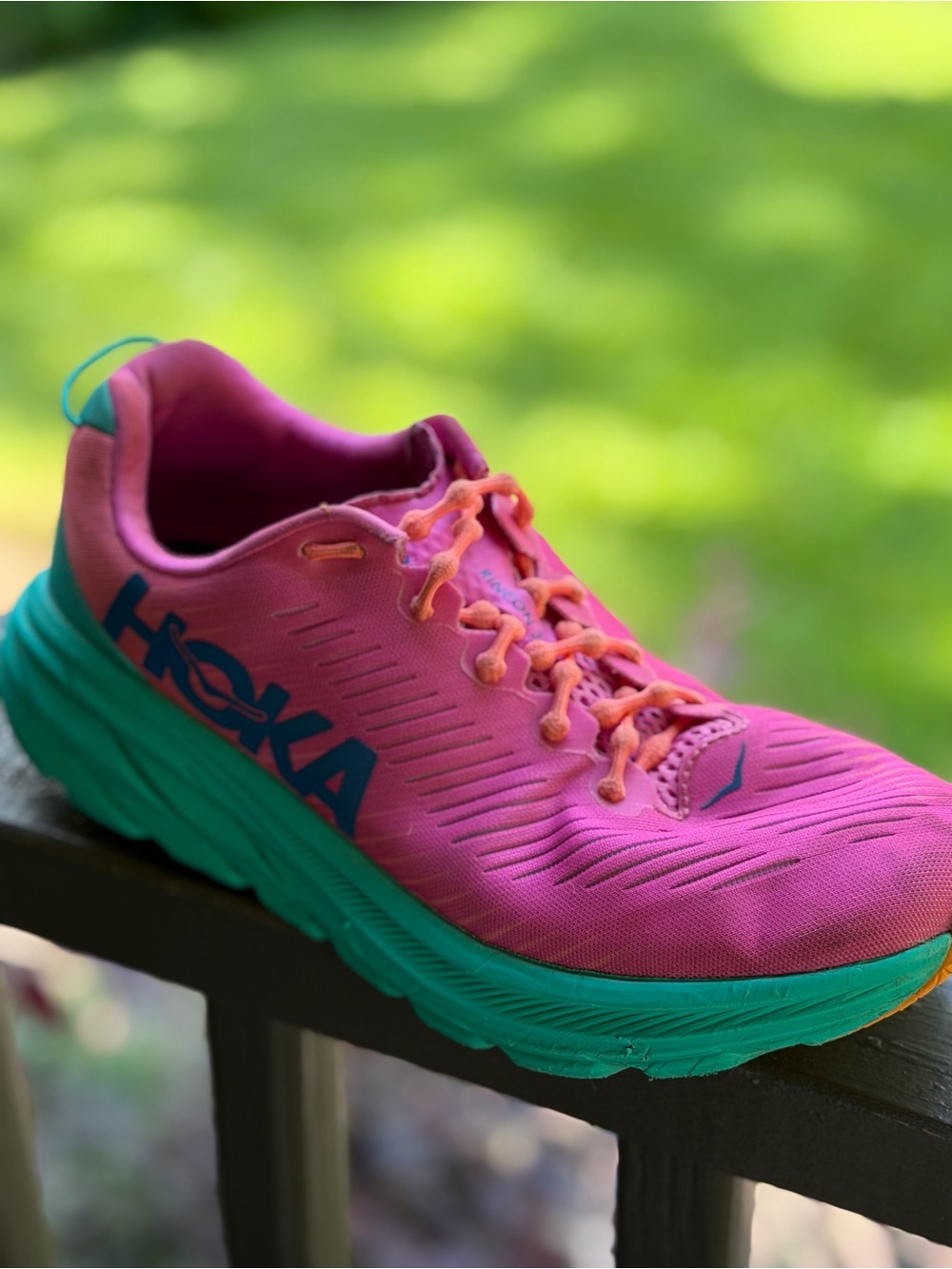 Hoka One Women’s Rincon 3 Pink Green Size 9 B
